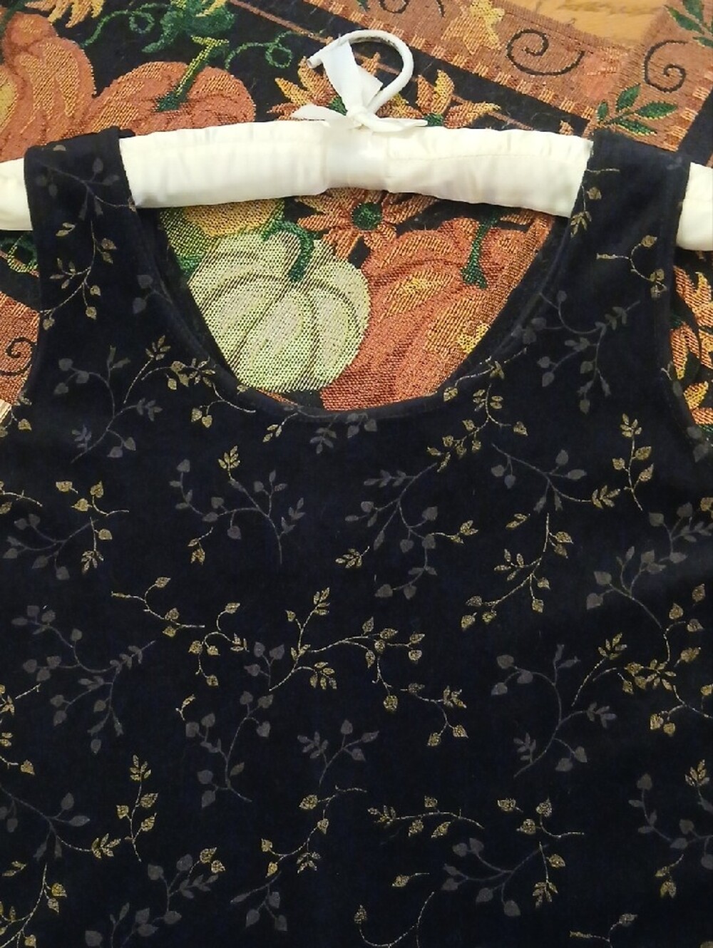 Black Maxi Dress with Gold Accents - Picture 2 of 6